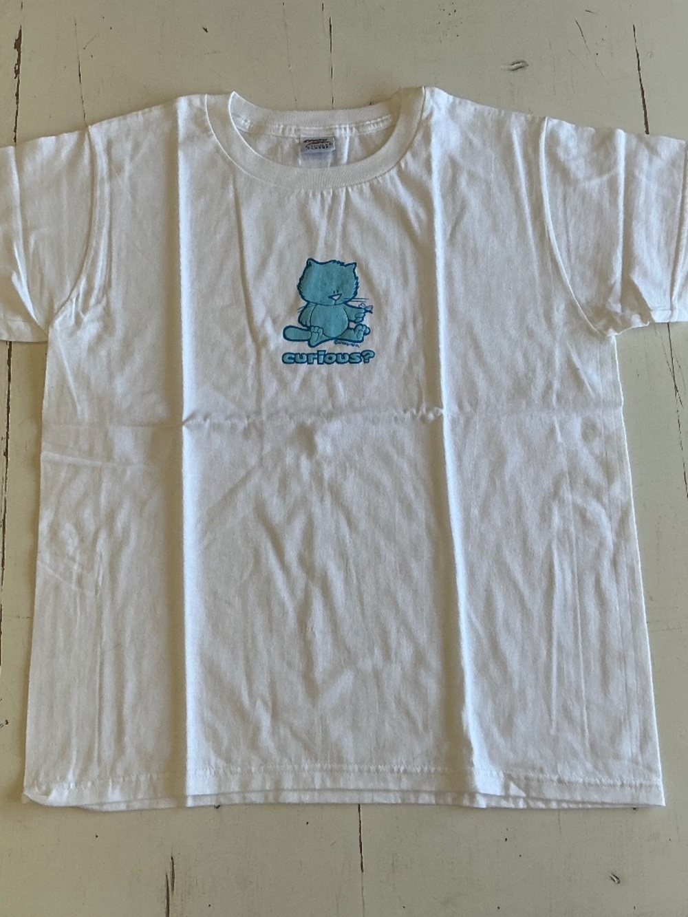 NWOT Vintage Crazy Shirts Curious? Keiki Cat Kitty tee shirt XL